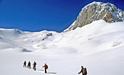 Backcountry skiing on the Dachstein